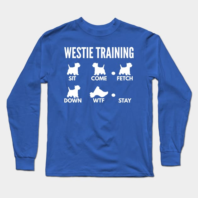 West Highland White Terrier Training Westie Dog Tricks Long Sleeve T-Shirt by DoggyStyles